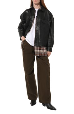 Женская кожаная куртка HUGO черного цвета, арт. 50499785 | Фото 2 (Кросс-КТ: Куртка; Рукава: Длинные; Материал сплава: Проставлено; Материал внешний: Натуральная кожа; Драгоценные камни: Проставлено; Женское Кросс-КТ: Замша и кожа; Длина (верхняя одежда): Короткие; Стили: Кэжуэл)