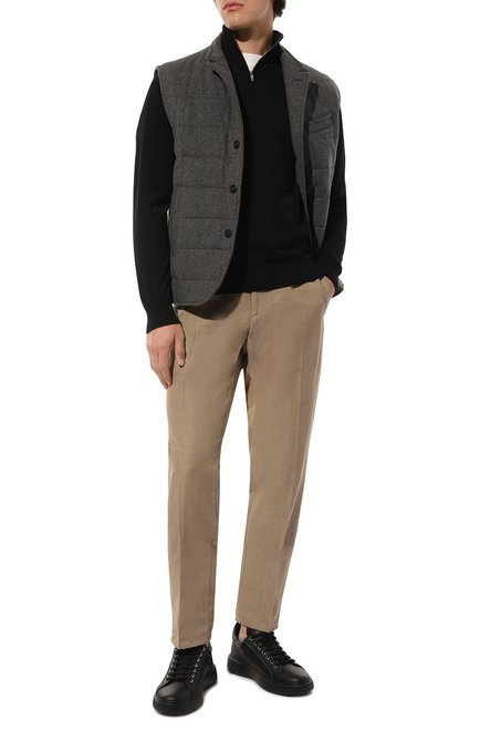 Мужские кожаные кеды BALLY черного цвета, арт. MSK03A/ST007 | Фото 2 (Подошва: Массивная; Материал внутренний: Натуральная кожа)