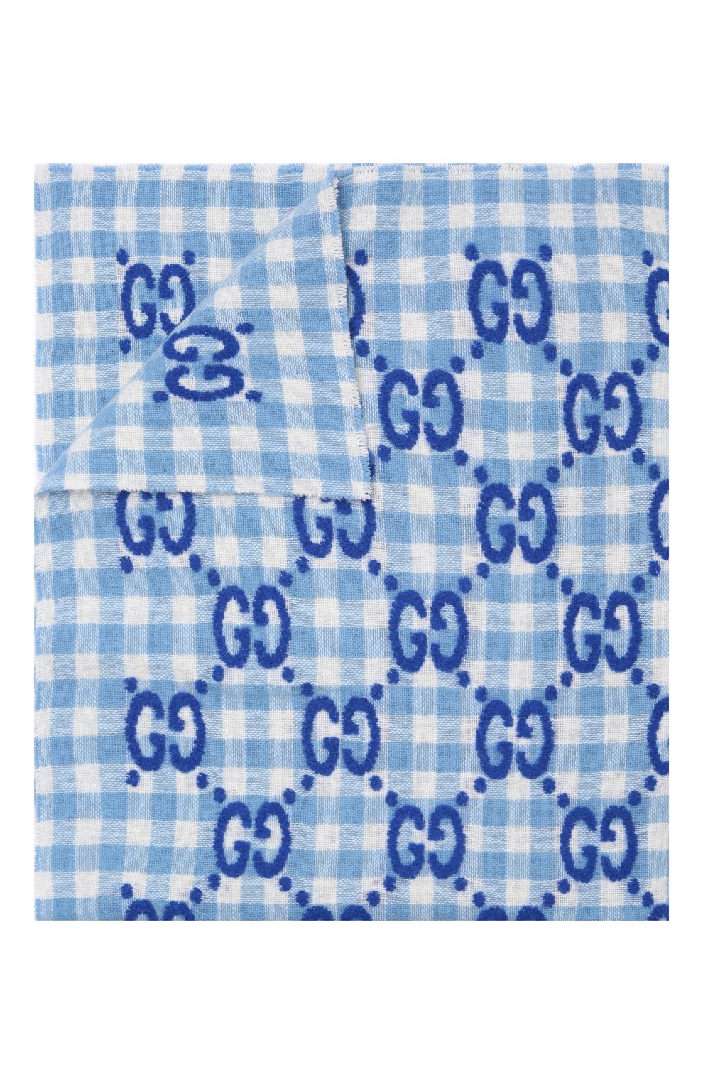 Детского шерстяное одеяло GUCCI голубого цвета, арт. 663156/3KAAF | Фото 1 (Материал: Текстиль, Шерсть)