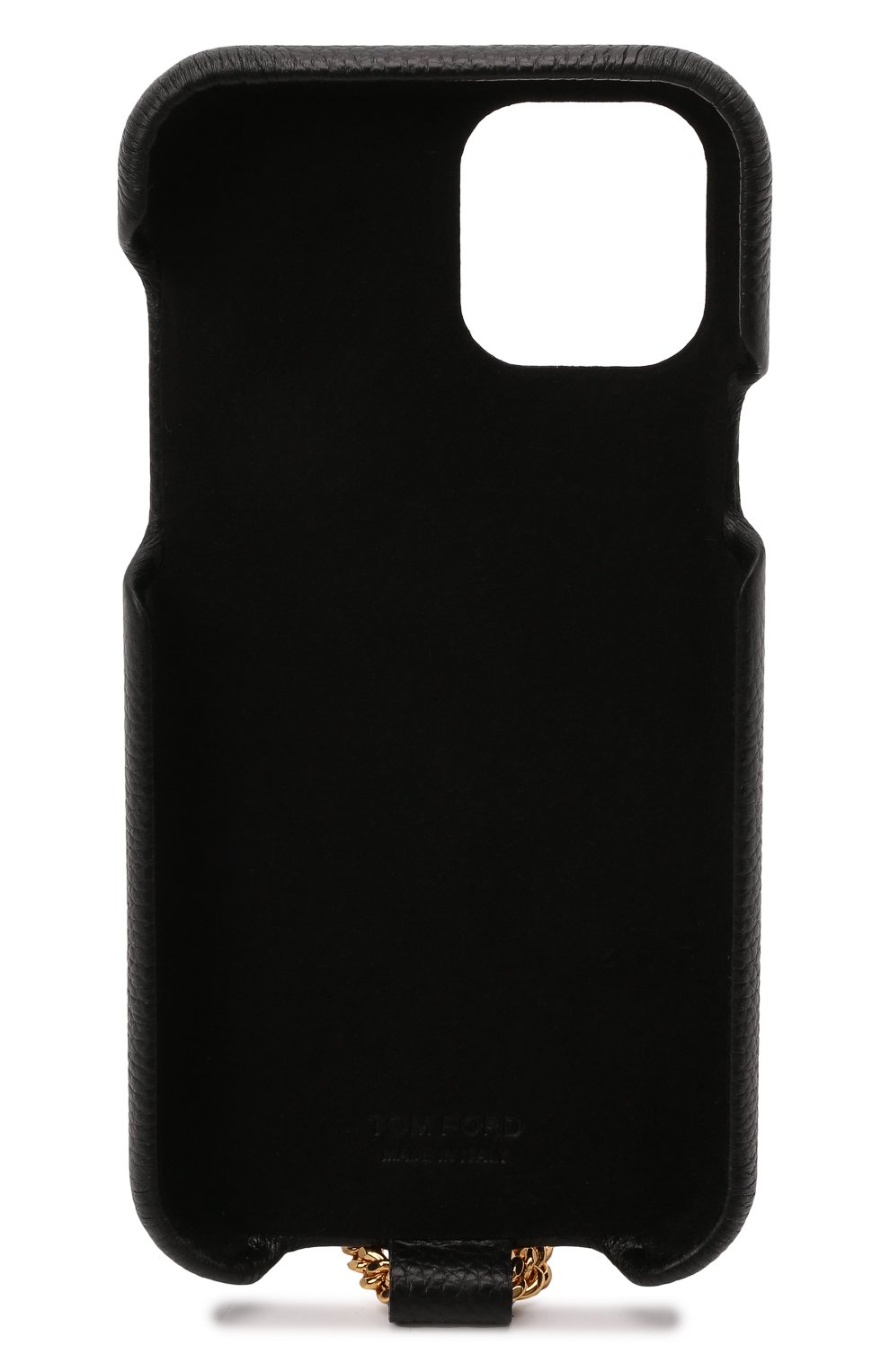 Кожаный чехол для iphone 12 pro TOM FORD черного цвета, арт. S0391T-LCL095 | Фото 2 (Женское Кросс-КТ: Кожа iPhone; Материал: Натуральная кожа)