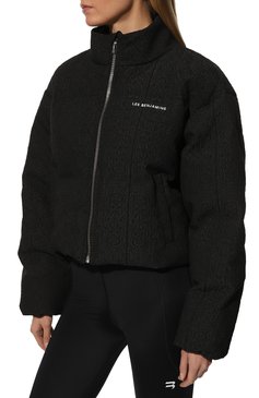 Женская утепленная куртка LES BENJAMINS черного цвета, арт. LB22FWGASFUCA-201 | Фото 3 (Кросс-КТ: Куртка, Утепленный; Рукава: Длинные; Материал внешний: Синтетический материал; Материал сплава: Проставлено; Стили: Спорт-шик; Материал подклада: Синтетический мате�риал; Драгоценные камни: Проставлено; Длина (верхняя одежда): Короткие)