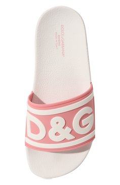 Детский шлепанцы DOLCE & GABBANA розового цвета, арт. DD0320/AQ858/37-39 | Фото 4 (Материал внешний: Экокожа; Региональные ограничения белый список (Axapta Mercury): Не проставлено; Материал сплава: Проставлено; Нос: Не проставлено)