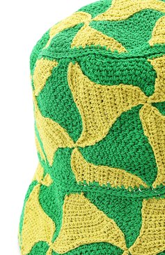Женская панама BOTTEGA VENETA зеленого цвета, арт. 692318/V1MM0 | Фото 4 (Материал: Текстиль, Синтетический материал, Хлопок; Материал сплава: Проставлено; Нос: Не проставлено)