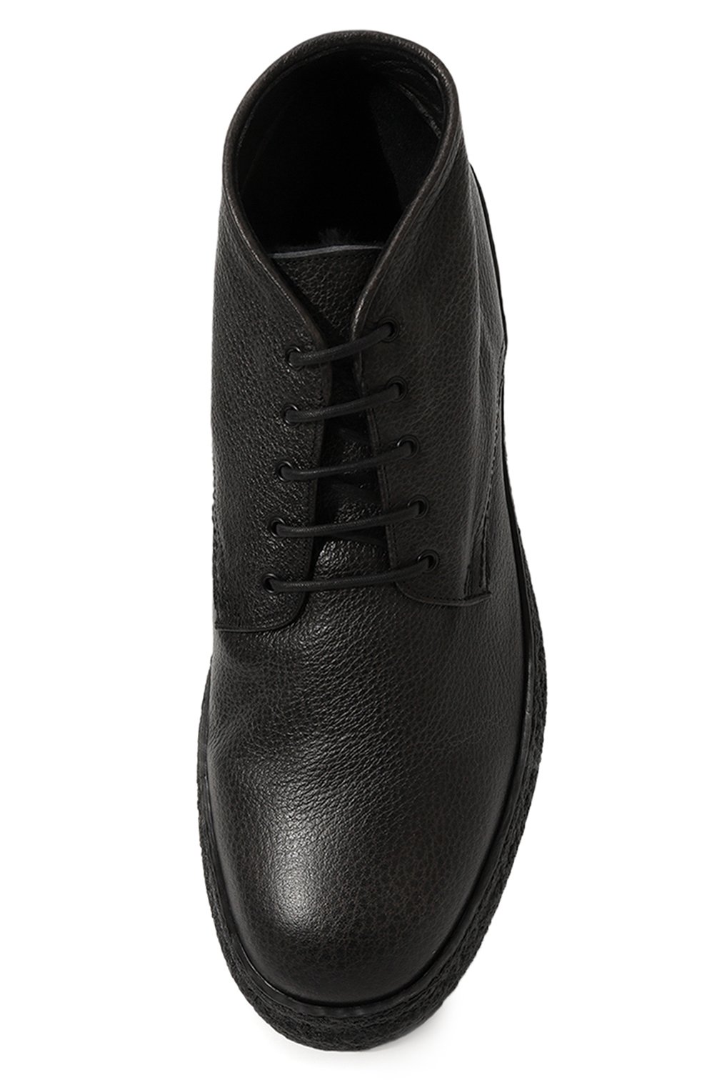 Мужские кожаные ботинки PANTANETTI черного цвета, арт. 16842DM | Фото 6 (Материал утеплителя: Натуральный мех; Мужское Кросс-КТ: Ботинки-обувь, зимние ботинки; Материал сплава: Проставлено; Подошва: Массивная; Драгоценные камни: Проставлено)