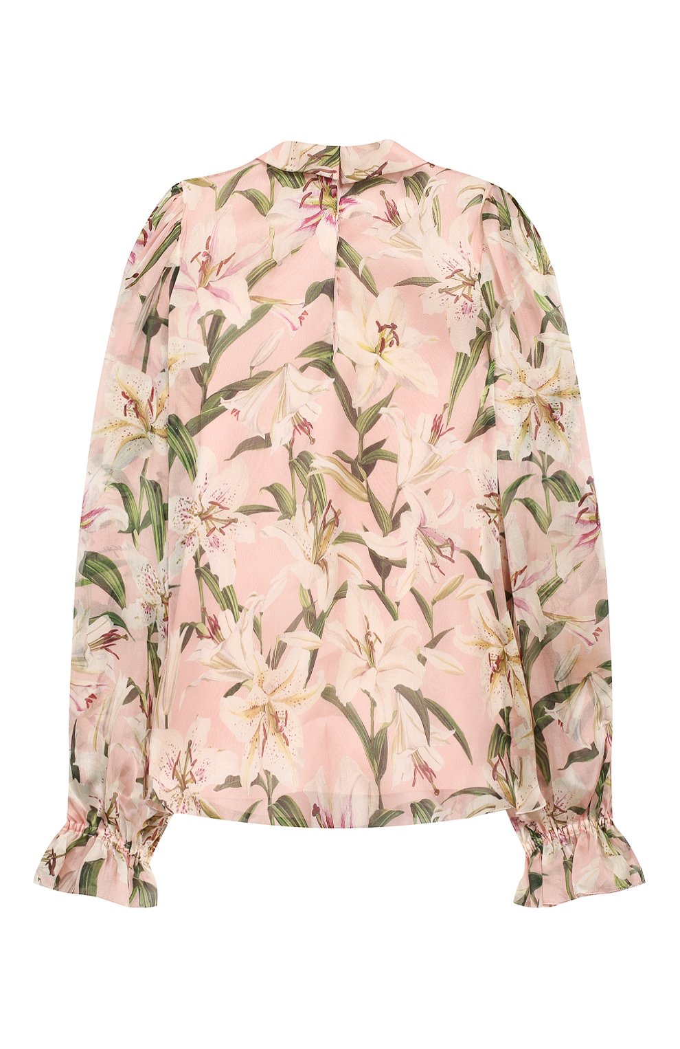 Детское шелковая блузка DOLCE & GABBANA розового цвета, арт. L54S16/HS156/8-14 | Фото 2 (Материал внешний: Шелк; Рукава: Длинные; Статус проверки: Проверена категория; Ростовка одежда: 10 - 11 лет | 140 - 146см, 12 лет | 152 см, 8 лет | 128 см)