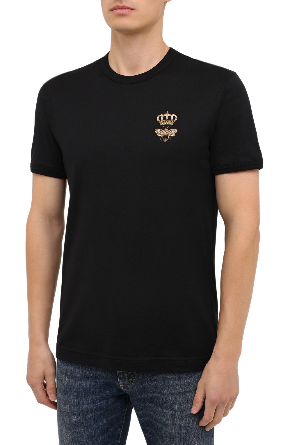 Мужская черная хлопковая футболка DOLCE & GABBANA купить в  интернет-магазине ЦУМ, арт. G8JX7Z/G7WUQ