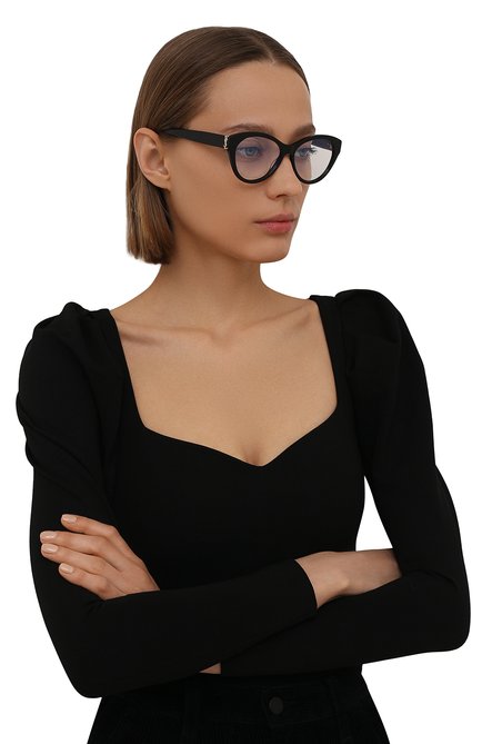 Женские оправа SAINT LAURENT черного цвета, арт. SL M96 001 | Фото 2 (Тип очков: Оправа; Оптика Гендер: оптика-женское; Очки форма: Cat-eye)