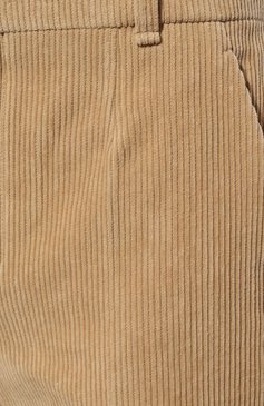 Женские хлопковые брюки CHLOÉ бежевого цвета, арт. CHC23APA01155 | Фото 5 (Длина (брюки, джинсы): Стандартные; Женское Кросс-КТ: Брюки-одежда; Материал сплава: Проставлено; Силуэт Ж (брюки и джинсы): Расклешен ные; Материал внешний: Хлопок; Драгоценные камни: Проставлено; Стили: Кэжуэл)