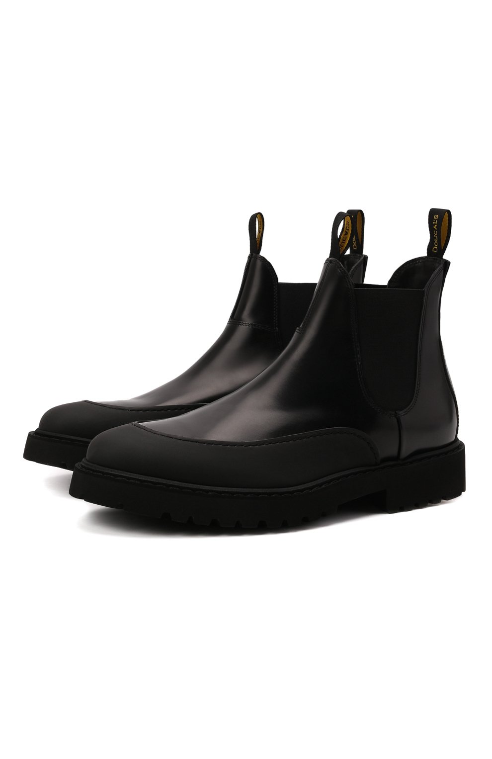 Мужские кожаные челси DOUCAL'S черного цвета, арт. DU2911CENTPF555NN00 | Фото 1 (Материал внешний: Кожа; Материал внутренний: Натуральная кожа; Материал утеплителя: Без утеплителя; Подошва: Плоская; Мужское Кросс-КТ: Сапоги-обувь, Челси-обувь)