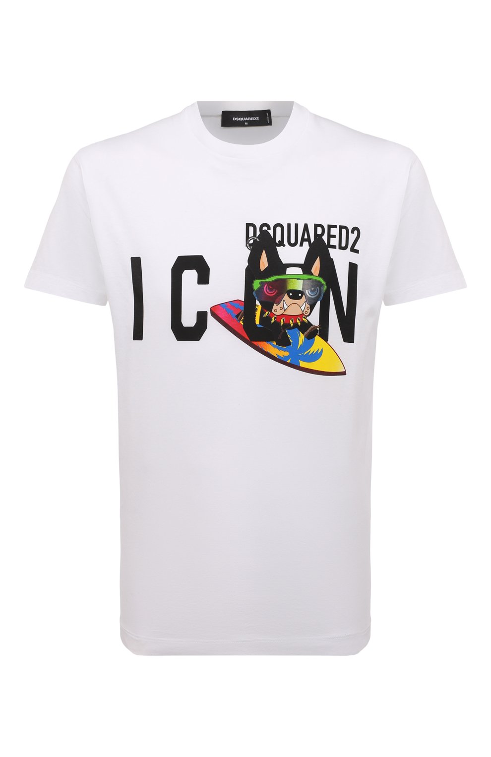 Мужская белая хлопковая футболка icon DSQUARED2 купить в интернет ...