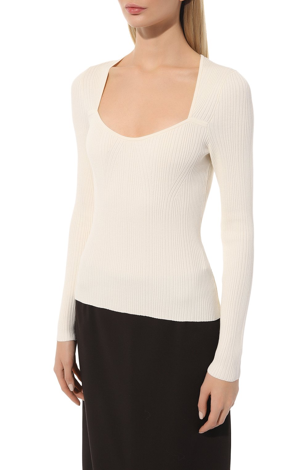 Пуловер из вискозы BOSS 50486103, цвет белый, размер 50 - фото 3