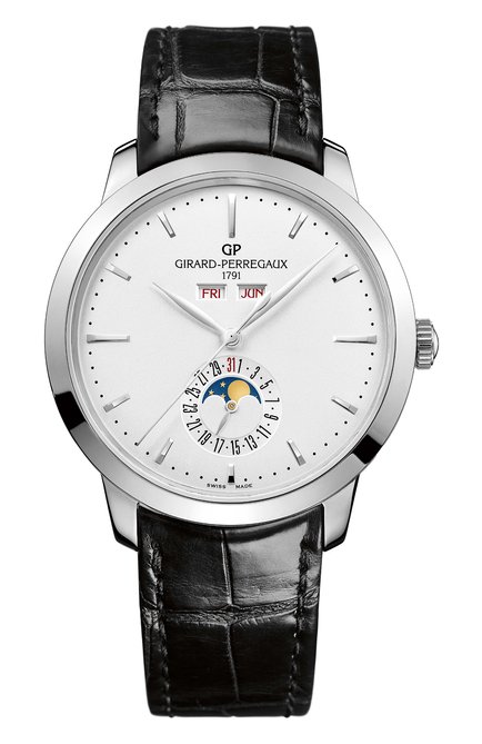 Мужские часы full calendar steel white GIRARD-PERREGAUX бесцветного цвета, арт. 49535-11-131-BB60 | Фото 1 (Цвет циферблата: Белый; Механизм: Автомат; Материал корпуса: Сталь)