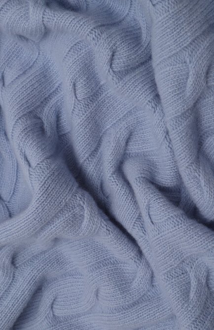 Детского шерстяной плед WOOL&COTTON голубого цвета, арт. VMLPL-OK | Фото 2 (Материал сплава: Проставлено; Материал: Текстиль, Шерсть; Нос: Не проставлено)