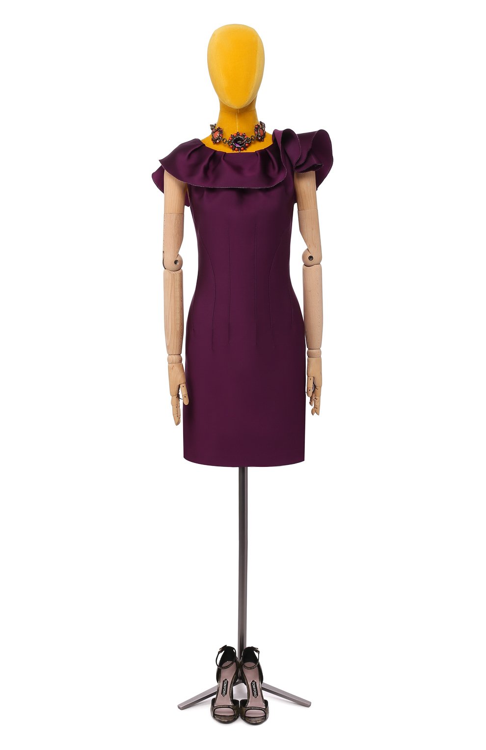 Женское платье из вискозы LANVIN сиреневого цвета, арт. RW-DR2118-2519-E16 | Фото 1 (Материал внешний: Шелк, Синтетический материал, Вискоза, Полиэстер; Статус проверки: Проверена категория)