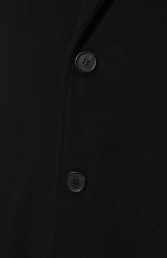 Мужской пальто из шерсти и кашемира PALTO черного цвета, арт. CAMER0N VEL0 R | Фото 5 (Материал внешний: Шерсть; Рукава: Длинные; Длина (верхняя одежда): До колена; Материал сплава: Проставлено; Материал подклада: Синтетический материал; Драгоценные камни: Проставлено; Мужское Кросс-КТ: пальто-верхняя одежда; Стили: Кэжуэл)