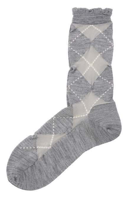 Женские шерстяные носки ANTIPAST серого цвета, арт. AM-15A | Фото 1 (Материал внешний: Синтетический материал, Шерсть)
