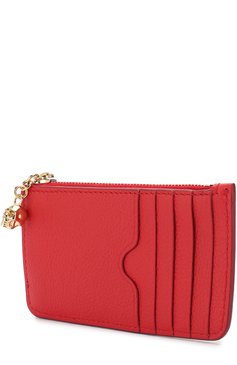 Женский кожаный футляр для кредитных карт с отделением на молнии ALEXANDER MCQUEEN красного цвета, арт. 501022/BPT0G | Фото 2 (Материал: Натуральная кожа; Статус проверки: Проверено, Проверена категория)