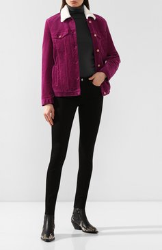 Женская вельветовая куртка 7 FOR ALL MANKIND фиолетового цвета, арт. JSVNV640PU | Фото 2 (Кросс-КТ: Куртка; Рукава: Длинные; Женское Кросс-КТ: Пуховик-куртка; Материал внешний: Синтетический материал, Хлопок; Материал подклада: Синтетический материал; Длина (верхняя одежда): Короткие; Статус проверки: Проверена категория)