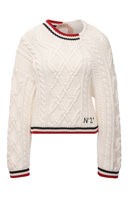 Женский свитер N21 светло-бежевого цвета по цене 96200 руб., арт. 21E N2M0/A008/7154 | Фото 1