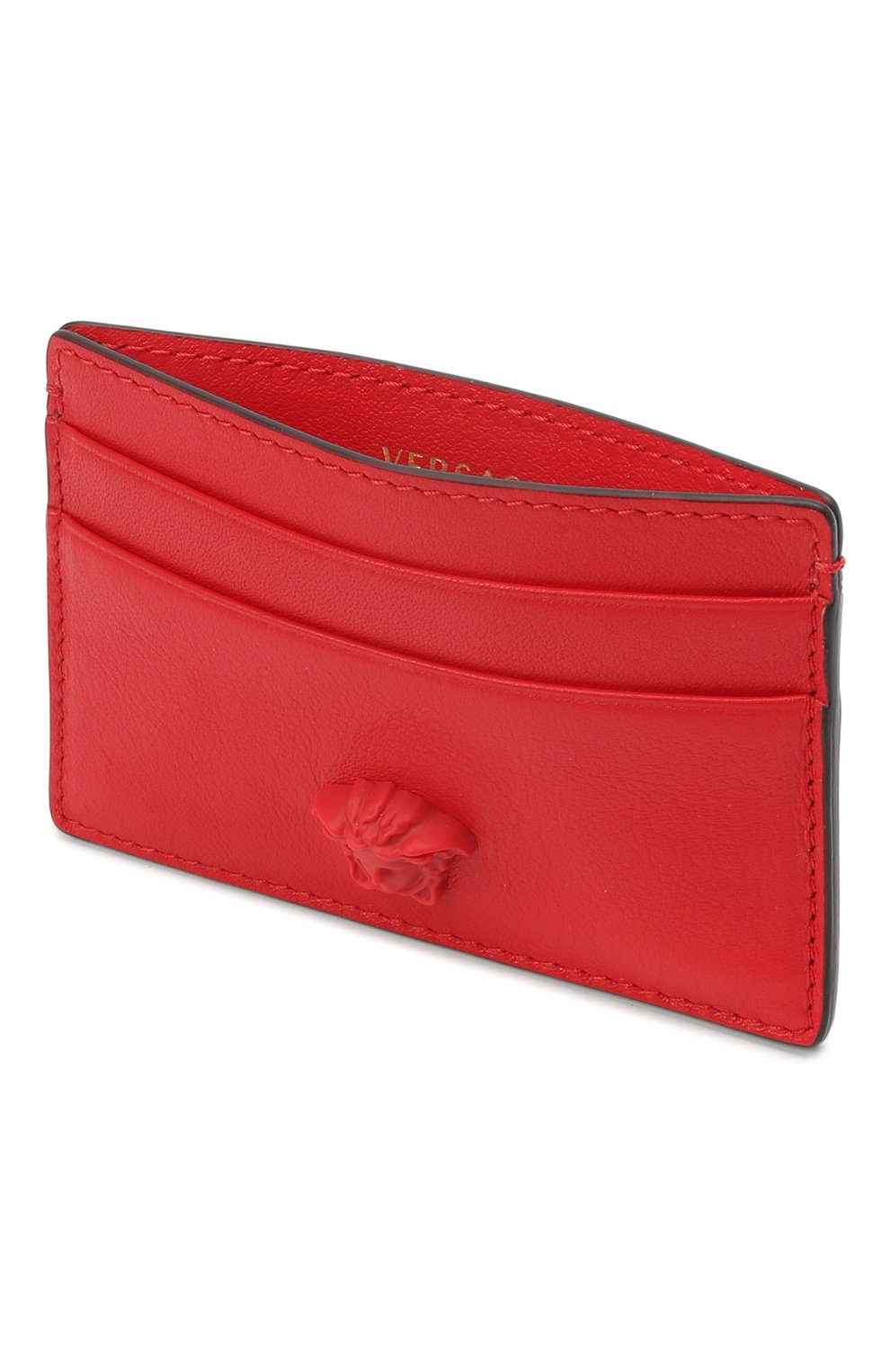 Мужской кожаный футляр для кредитных карт VERSACE красного цвета, арт. DPN2467/DVT8ME | Фото 3 (Материал: Натуральная кожа)