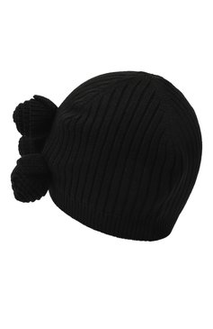 Детского шапка BLUMARINE черного цвета, арт. IF3180MA51I | Фото 2 (Материал: Текстиль, Шерсть, Синтетический материал; Материал сплава: Проставлено; Нос: Не проставлено)