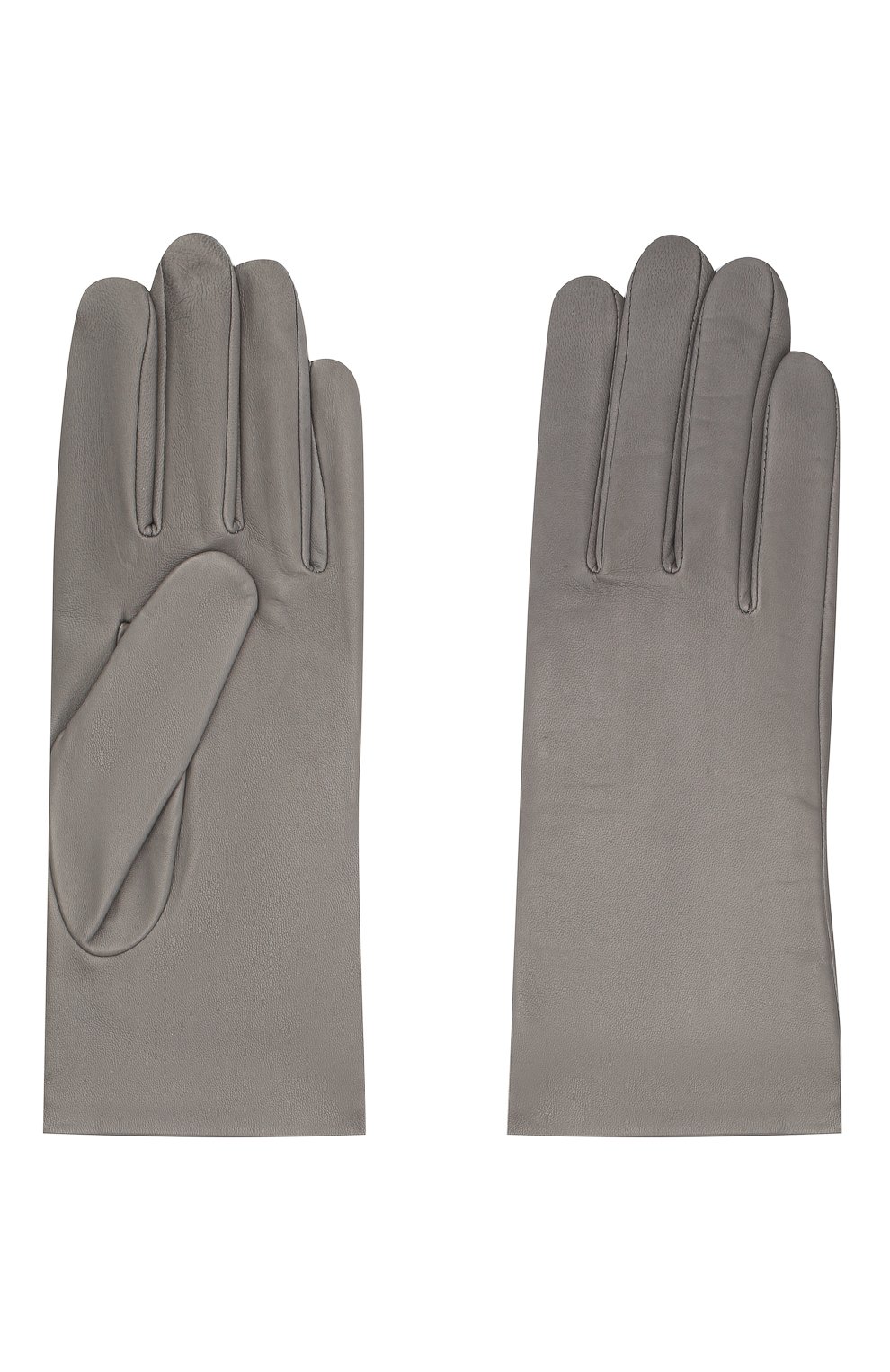 Женские кожаные перчатки AGNELLE серого цвета, арт. INES/S | Фото 2 (Материал: Натуральная кожа)