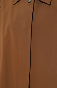 Женский плащ HARRIS WHARF LONDON коричневого цвета, арт. A1422PYZ | Фото 5 (Рукава: Длинные; Материал внешний: Синтетический материал; Стили: Классический; Длина (верхняя одежда): Длинные; 1-2-бортные: Однобортные)