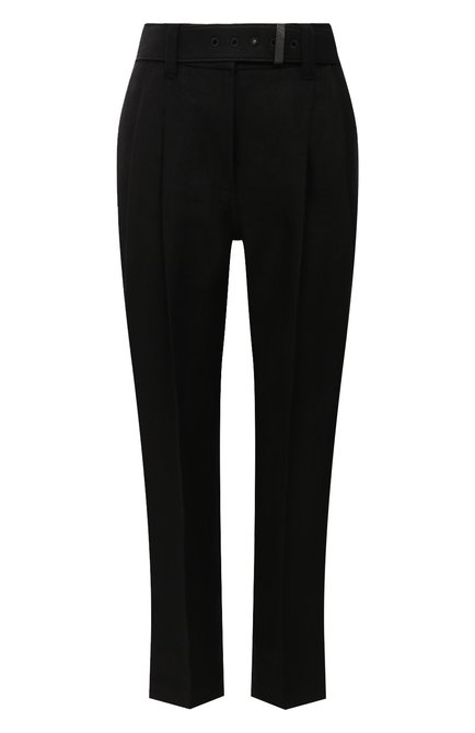 Женские льняные брюки BRUNELLO CUCINELLI черного цвета по цене 159000 руб., арт. MH506P7644 | Фото 1