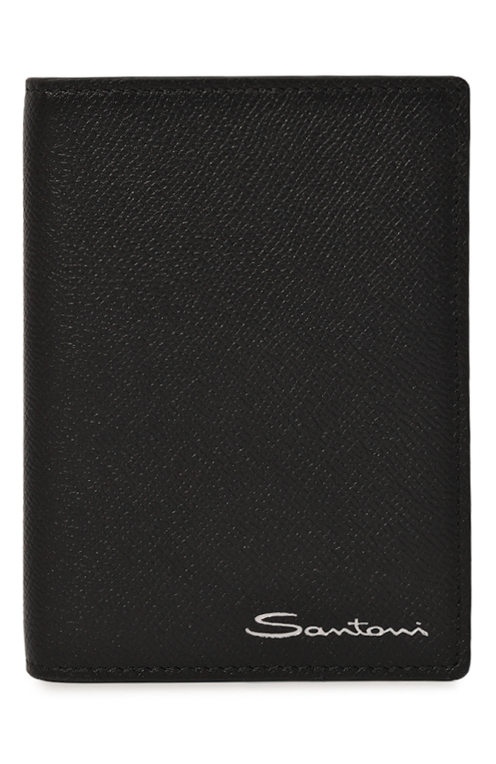 Мужской кожаная обложка для паспорта SANTONI черного цвета, арт. UFPPA2379F0-AST5U78 | Фото 1 (Материал: Натуральная кожа; Кросс-КТ: обложки и футляры)