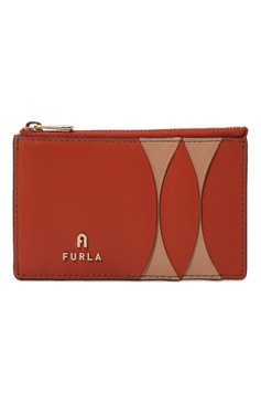 Женский кожаный футляр для кредитных карт FURLA оранжевого цвета, арт. WP00288/BX0184 | Фото 1 (Материал: Натуральная кожа)