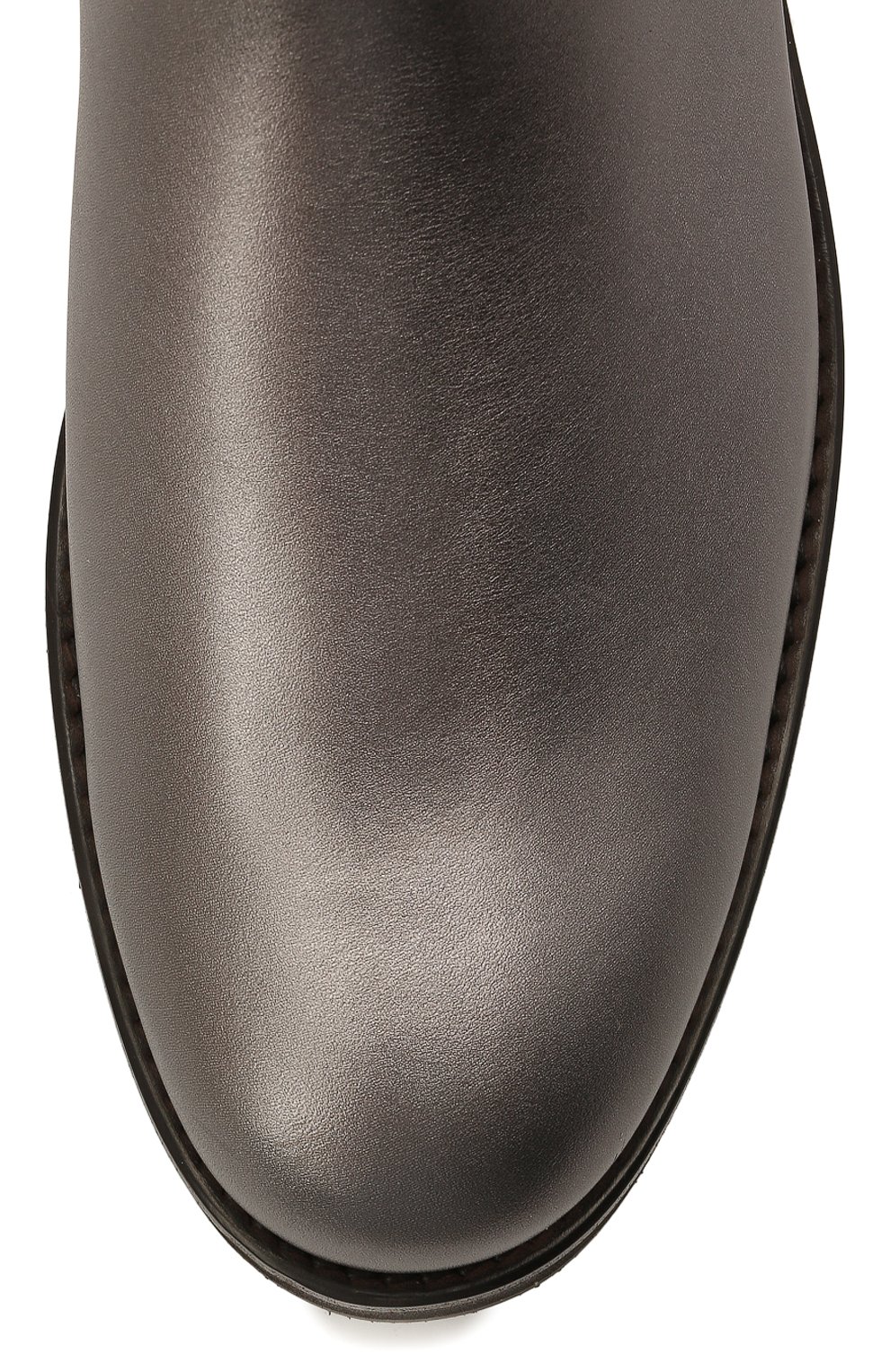 Детские кожаные челси BRUNELLO CUCINELLI серебряного цвета, арт. BZBRI1G017 | Фото 4 (Кросс-КТ: челси; Материал внутренний: Натуральная кожа; Материал сплава: Проставлено; Нос: Не проставлено)