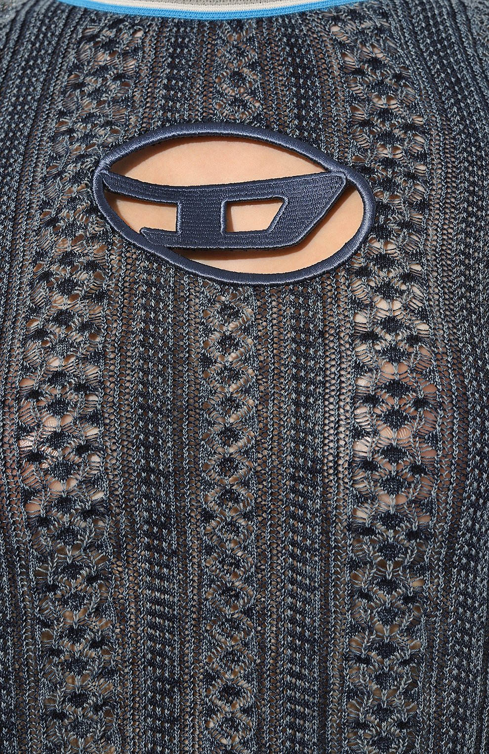 Хлопковый пуловер Diesel A09444/0NHAB, цвет синий, размер 48 A09444/0NHAB - фото 5
