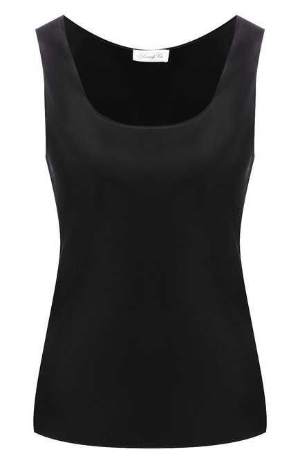 Женская шелковый топ LUNA DI SETA черного цвета, арт. VLST08011 | Фото 1 (Материал внешний: Шелк; Женское Кросс-КТ: Топы)