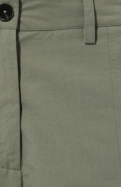Женские хлопковые брюки JIL SANDER зеленого цвета, арт. J40KA0133/J45127 | Фото 5 (Силуэт Ж (брюки и джинсы): Широкие; Длина (брюки, джинсы): Стандартные; Женское Кросс-КТ: Брюки-одежда; Региональные ограничения белый список (Axapta Mercury): Не проставлено; Материал сплава: Проставлено; Нос: Не проставлено; Материал внешний: Хлопок; Драгоценные камни: Проставлено; Стили: Минимализм)