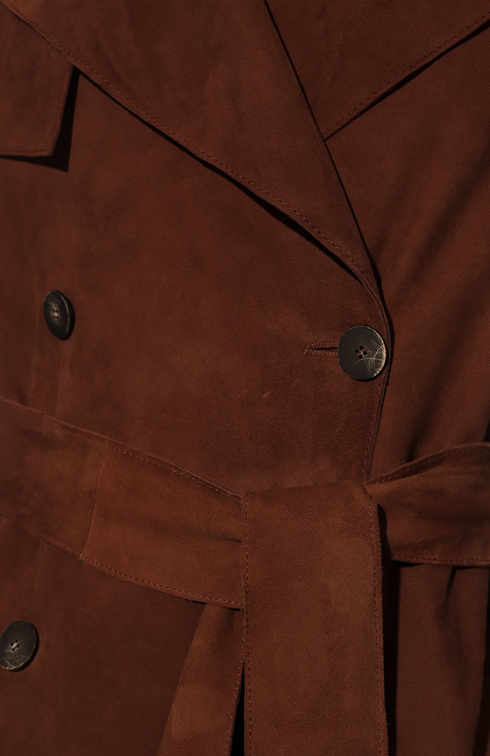 Женское замшевое пальто ANTONELLI FIRENZE бордового цвета, арт. DNATE/H7221-8967 | Фото 5 (Рукава: Длинные; Региональные ограничения белый список (Axapta Mercury): Не проставлено; Материал сплава: Проставлено; Нос: Не проставлено; Длина (верхняя одежда): Длинные; Материал внешний: Натуральная кожа; Драгоценные камни: Проставлено; Женское Кросс-КТ: Замша и кожа; Материал подклада: Вискоза; 1-2-бортные: Двубортные; Размерность: Маломерит; Стили: Кэжуэл)