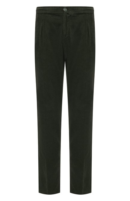 Мужские хлопковые брюки KITON темно-зеленого цвета, арт. UP1LACJ0212C | Фото 1 (Случай: Повседневный; Длина (брюки, джинсы): Стандартные; Материал сплава: Проставлено; Драгоценные камни: Проставлено; Материал внешний: Хлопок; Стили: Кэжуэл)