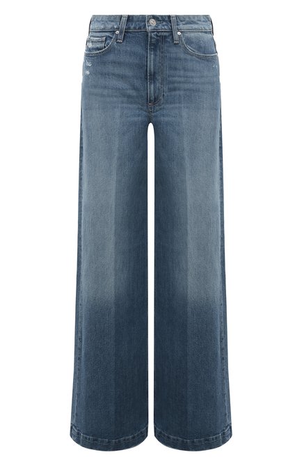 Женские джинсы PAIGE голубого цвета, арт. 7728K49-149 | Фото 1 (Материал внешний: Хлопок; Материал сплава: Проставлено; Драгоценные камни: Проставлено; Длина (брюки, джинсы): Удлиненные)