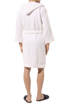 Женский хлопковый халат MOSCHINO белого цвета, арт. 231V1/A9682/4307 | Фото 3 (Рукава: Длинные; Материал внешний: Хлопок; Длина (верхняя одежда): Длинные)
