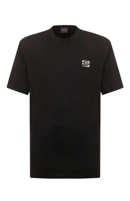 Мужская хлопковая футболка PAUL&SHARK черного цвета, арт. 13311652 | Фото 1 (Материал сплава: Проставлено; Материал внешний: Хлопок; Драгоценные камни: Проставлено; Длина (для топов): Удлиненные; Рукава: Короткие)