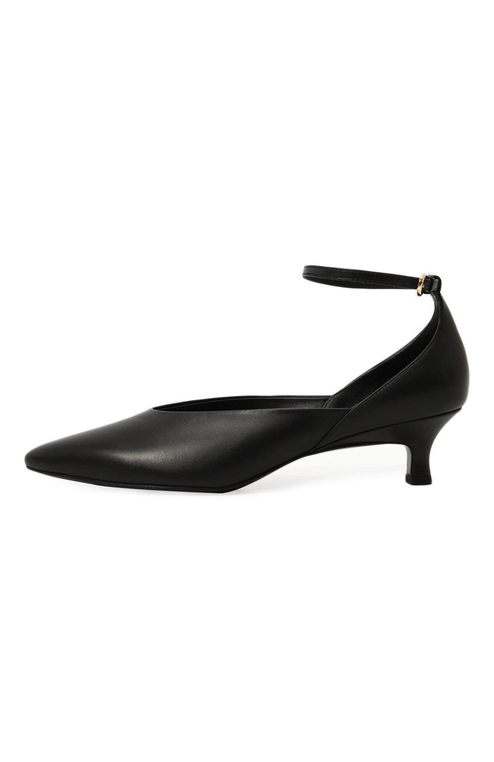 Женские кожаные туфли d'orsay CO черного цвета, арт. 0317AGN | Фото 4 (Каблук высота: Низкий; Материал внутренний: Натуральная кожа; Материал сплава: Проставлено; Подошва: Плоская; Каблук тип: Kitten heel; Драг оценные камни: Проставлено)