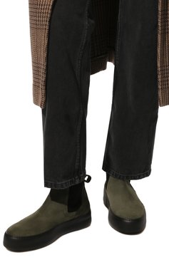 Женские замшевые ботинки CAMERLENGO темно-зеленого цвета, арт. Z16116M0RBVE647 | Фото 3 (Подошва: Платформа; Материал внутренний: Натуральная кожа; Женское Кросс-КТ: Челси-ботинки; Материал внешний: Замша)