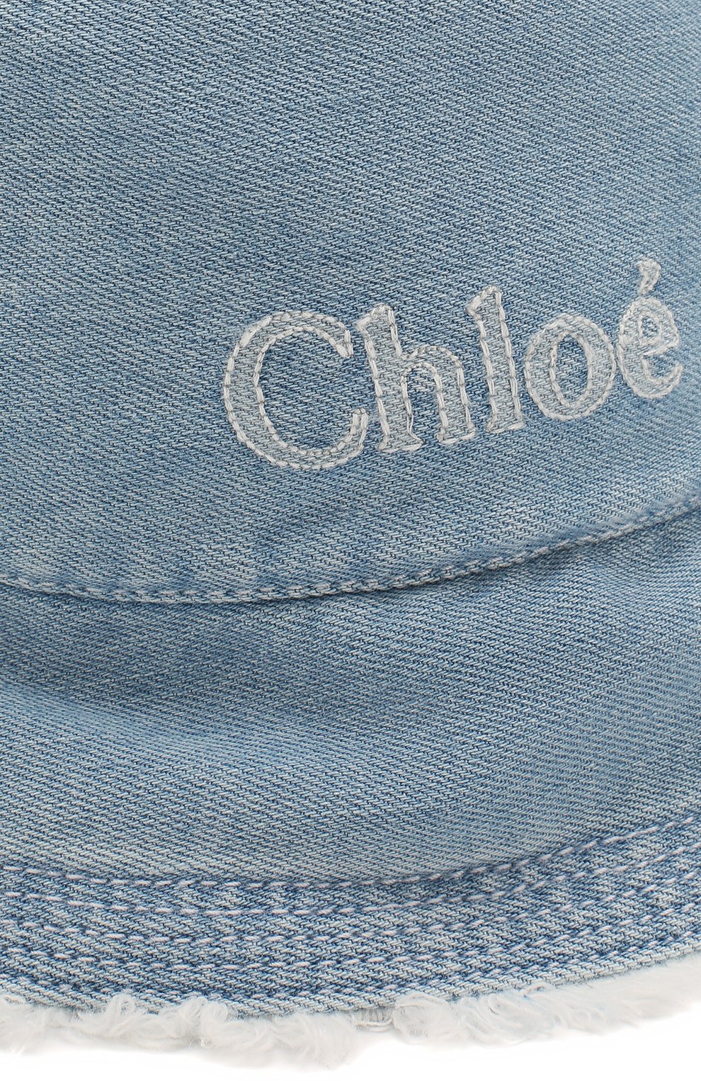 Детская хлопковая панама CHLOÉ голубого цвета, арт. C11171 | Фото 3 (Материал: Текстиль, Хлопок)