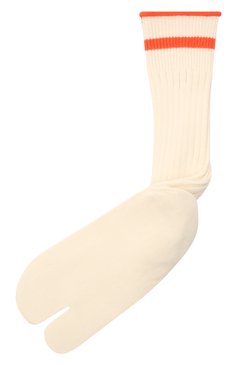 Женские хлопковые носки MAISON MARGIELA светло-бежевого цвета, арт. S51TL0044/S17710 | Фото 1 (Материал внешний: Хлопок)