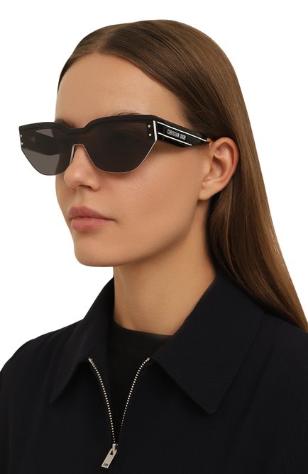 Женские солнцезащитные очки DIOR EYEWEAR черного цвета, арт. DI0RCLUB M3U 45A0 | Фото 2 (Тип очков: С/з; Материал: Пластик, Металл; Оптика Гендер: оптика-унисекс; Очки форма: Маска)
