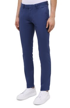 Мужские хлопковые брюки POLO RALPH LAUREN синего цвета, арт. 710644988 | Фото 3 (Силуэт М (брюки): Чиносы; Длина (брюки, джинсы): Стандартные; Случай: Повседневный; Материал внешний: Хлопок; Стили: Кэжуэл)