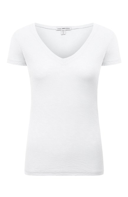 Женская хлопковая футболка JAMES PERSE белого цвета по цене 18500 руб., арт. WUA3695 | Фото 1