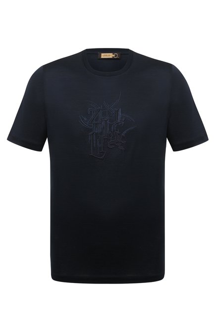 Мужская хлопковая футболка ZILLI темно-синего цвета по цене 69950 руб., арт. TSR001M0110VFW000 | Фото 1