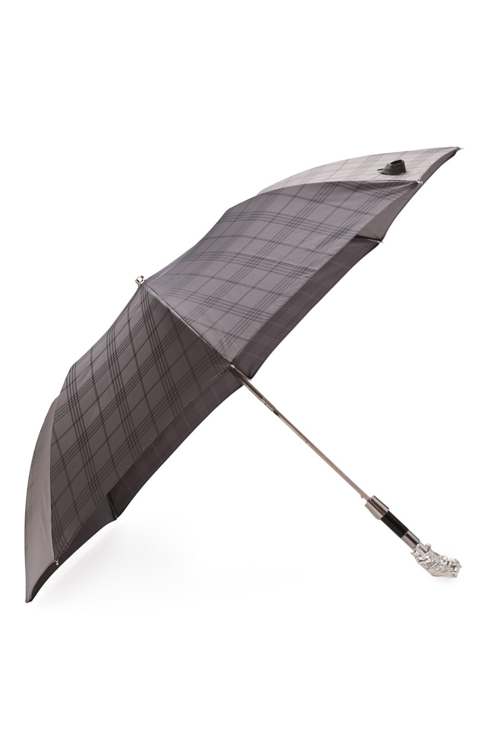 Мужской складной зонт PASOTTI OMBRELLI серого цвета, арт. 64S/RAS0 6434/9/W44/T | Фото 2 (Материал: Текстиль, Синтетический материал, Металл)