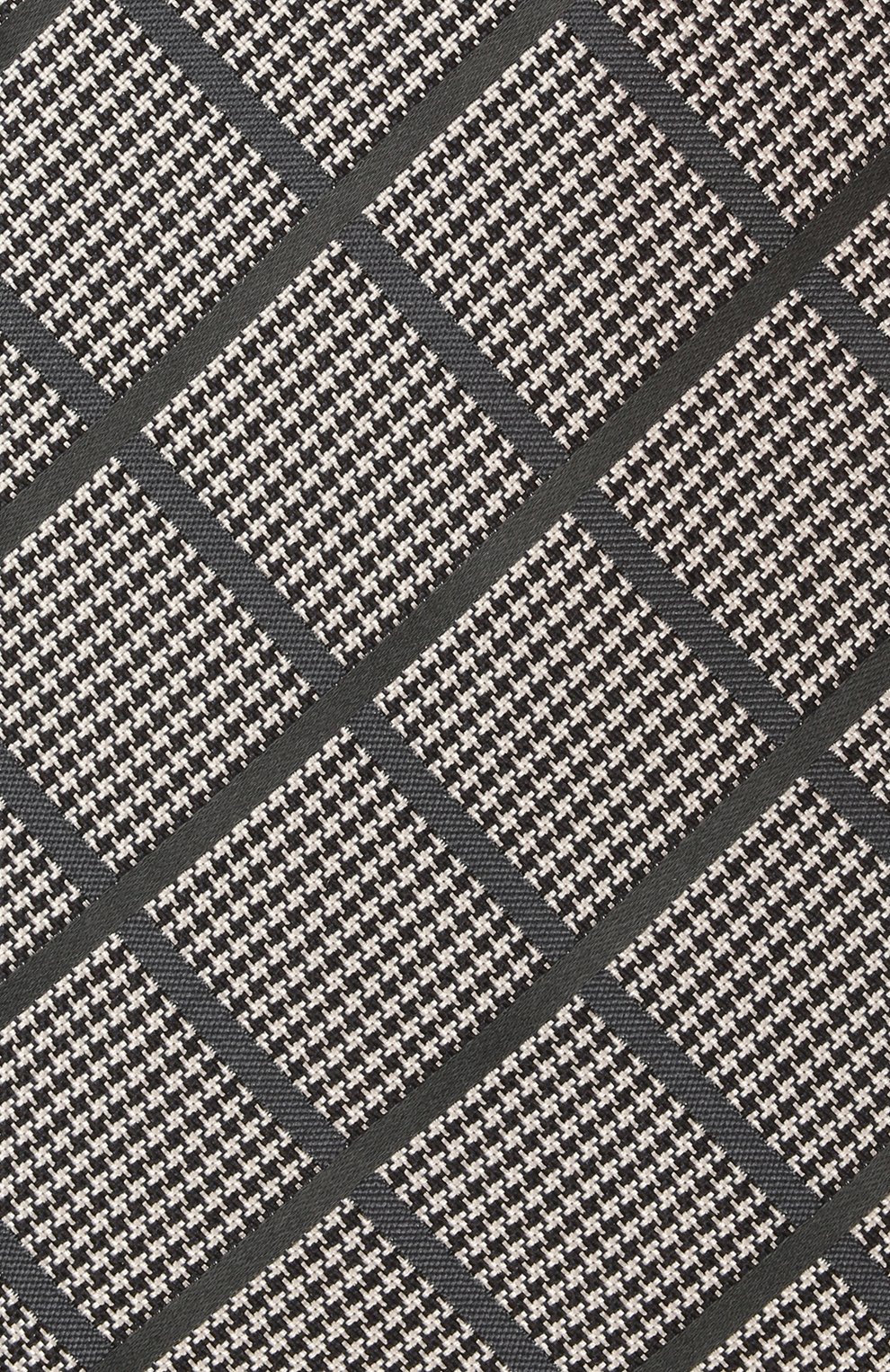 Мужской шелковый галстук CANALI черно-белого цвета, арт. 70/HJ03267 | Фото 4 (Принт: С принтом; Материал: Текстиль, Шелк)