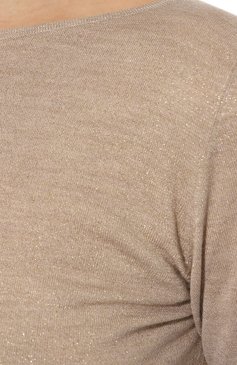 Женский свитер из кашемира и шелка BRUNELLO CUCINELLI бежевого цвета, арт. M41800008 | Фото 5 (Женское Кросс-КТ: Свитер-одежда; Материал внешний: Шерсть, Кашемир; Рукава: Длинные; Длина (для топов): Станд�артные; Материал сплава: Проставлено; Драгоценные камни: Проставлено; Размерность: Маломерит; Стили: Кэжуэл)